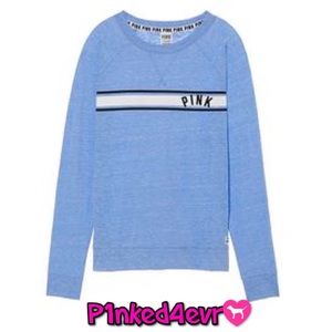 VS PINK Campus Crewneck Sweatshirt Light Blue XS